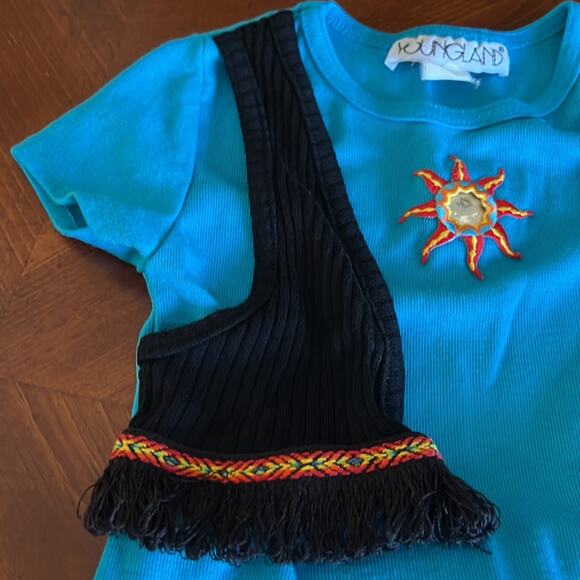 Youngland  2 Piece Southwest Style Dress Girls Size 5 Fringed - Picture 3 of 10